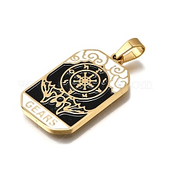 Pendentifs en acier inoxydable émaillé tarot 304&nbsp;STAS-M119-09N-G
