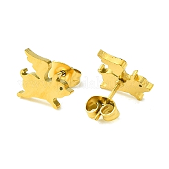 Милые серьги-гвоздики из нержавеющей стали 304 с изображением маленьких животных&nbsp;LS-EJEW-B041-03E-G