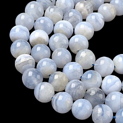 Нити натуральных голубых кружевных агатовых бусин&nbsp;G-F222-29-8mm-1