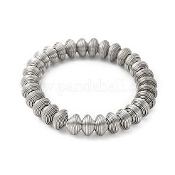 女性用304ステンレススチールストレッチバングル  ステンレス鋼色  3/8インチ（1.05cm）  内径：2インチ（5.1cm）&nbsp;LS-BJEW-P315-02D-P