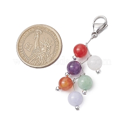 Colgantes de amatista natural redonda&nbsp;HJEW-JM02693-01