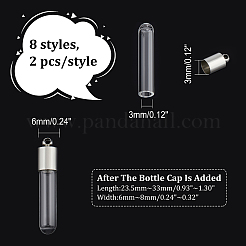 16 комплект из 8 подвесок в виде прозрачных стеклянных бутылок GLAA-AR0001-26