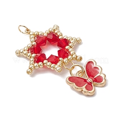 Подвески-цветы из стеклянных бусинок&nbsp;PALLOY-MZ00623-04