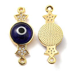 Шармы-соединители из латуни с микропаве из прозрачного кубического циркония&nbsp;KK-K338-04G-02