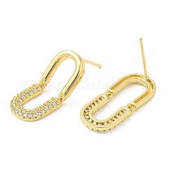 Aretes colgantes ovalados con circonita cúbica&nbsp;EJEW-G353-01G
