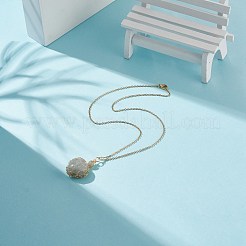 Collares con colgante de corazón de labradorita natural envuelto en alambre de cobre&nbsp;NJEW-JN03971-03