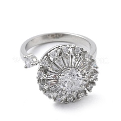 Плоские круглые вращающиеся открытые манжетные кольца для женщин&nbsp;LS-RJEW-S402-08P