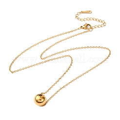 Женские ожерелья с круглыми подвесками из нержавеющей стали 304&nbsp;NJEW-K255-51G