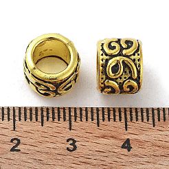 チベット風合金ヨーロピアンビーズ  大穴ビーズ  カドミウムフリー＆鉛フリー  コラム  アンティーク黄金  10x8mm  穴：6.5mm  約526個/1000g&nbsp;FIND-A035-06AG
