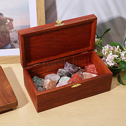 Rechteckige Aufbewahrungsboxen aus Holz für Schmucksets mit aufklappbarem&nbsp;CON-WH0123-12