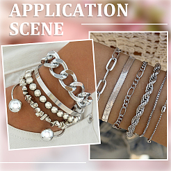 2 ensemble de 2 bracelets et joncs en alliage pour femmes&nbsp;BJEW-SP0001-34A