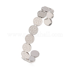 201 браслет-манжета из нержавеющей стали для женщин&nbsp;BJEW-T024-01C-P