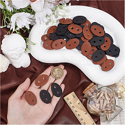 50 шт. 2-х цветные пуговицы из искусственной кожи с 2 отверстиями&nbsp;BUTT-CL0001-05A