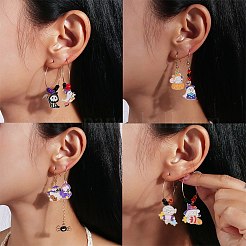 40шт 10 стиля хэллоуин тема сплава эмаль подвески ENAM-CJ0004-77