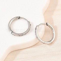 Boucles d'oreilles créoles en acier inoxydable 304 avec zircone cubique transparente&nbsp;EJEW-L307-05P