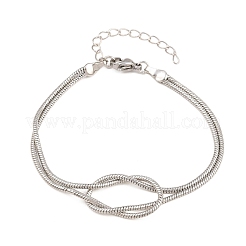 Bracelet en laiton à nœud serpent rond&nbsp;KK-CBA68DA-17C-P