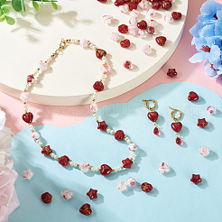 80 шт. 8 вида стеклянных бусин миллефиори&nbsp;GLAA-TA0003-43C