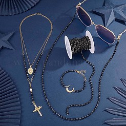 Стеклянная граненая цепочка из бисера рондель&nbsp;JX304A