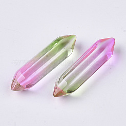 Двухцветные стеклянные двойные оконечные бусины GLAA-S167-12L