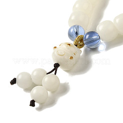 Bracelets de perles de jade blanc naturel&nbsp;BJEW-B080-35