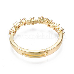 Изысканное регулируемое кольцо с цветком кубического циркония RJEW-N035-059-NF