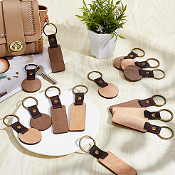 16шт. 4 стиля деревянный брелок-подвеска&nbsp;KEYC-PH0002-06