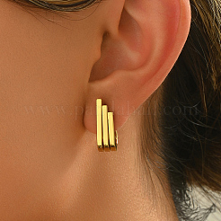 Геометрические серьги-гвоздики из нержавеющей стали с тройным стержнем BI1243