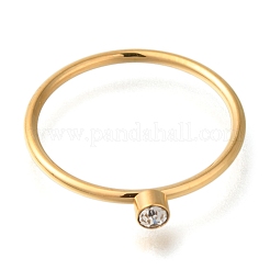 Кольца-солитеры из нержавеющей стали 304 с ионным покрытием (IP) RJEW-B066-01G-02