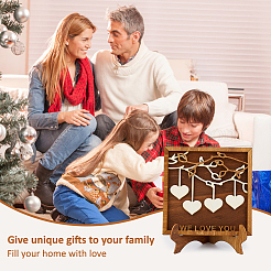 Деревянное генеалогическое древо с сердечком&nbsp;AJEW-WH0609-088