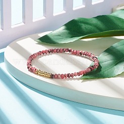 Натуральный малайзийский нефрит (окрашенный) браслет из бисера rondelle с латунью BJEW-JB07967