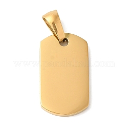 Ionenbeschichtung (IP) 304 Edelstahlanhänger, rechteckiger Charme, golden, 20.5x12x2 mm, Bohrung: 7.5x3.5 mm