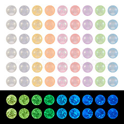 Pandahall 1494 pièces 9 couleurs perles de rocaille en verre transparent lumineux, pas de trous / non percés, Grade a, ronde, couleur mixte, 3~3.5mm, à propos 166pcs / couleur