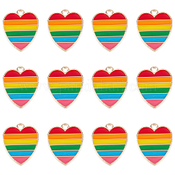 SUNNYCLUE 1 Box 30Pcs Rainbow Heart Enamel Charms LGBT Pride Love is Love Charms for Jewelry Making Charms Rainbow Stripe Love Charm Earring Making Supplies Necklace Bracelet Crafting Accessories