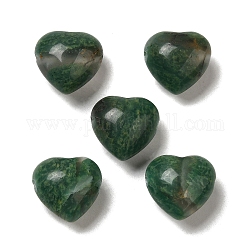 Natürliche grüne Jadeperlen, Herz, 14.5~15x14.5~15x8.5 mm, Bohrung: 1.5 mm