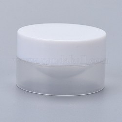 Ppプラスチック製ポータブルクリームジャー  空の詰め替え化粧品容器  スクリューリッド＆インナーカバー付き  透明  3.2x1.95cm  容量：5g  12個/セット