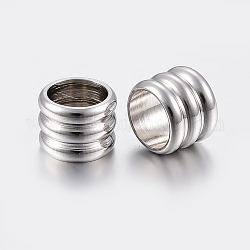 201 Stainless Steel Beads, Column, Stainless Steel Color, 4.5x4.5mm, Hole: 3mm