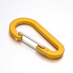 Aluminum Rock Climbing Carabiners, Key Clasps, with Iron Findings, Goldenrod, 60.5x30.5x9mm