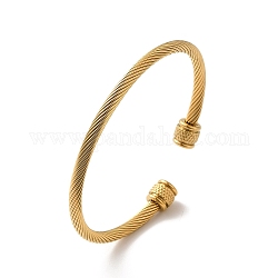 Placage ionique (ip) 304 bracelets de manchette en acier inoxydable, bracelets de couple, or, diamètre intérieur: 2-1/2x2-1/8 pouce (6.25x5.3 cm)