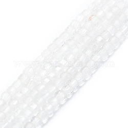 Chapelets de perles en cristal de quartz naturel, facette, cube, 2x2x2mm, Trou: 0.6mm, Environ 182 pcs/chapelet, 15.16''~15.55'' (38.5~39.5 cm)