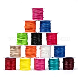 Cuerdas de poliéster encerado coreano, color mezclado, 1mm, alrededor de 10.93 yarda (10 m) / rollo, 25 rollos / bolsa