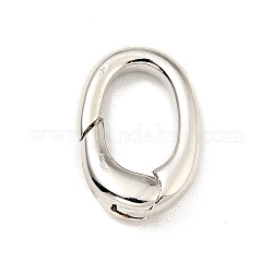 Brass Spring Gate Rings, Oval, Cadmium Free & Lead Free, Long-Lasting Plated, Platinum, 12x8x3mm, Hole: 5x8mm