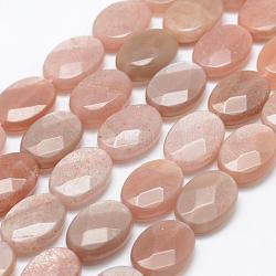 Chapelets de perles de sunstone naturelle naturelles, facette, ovale, 18x13x6mm, Trou: 1mm, Environ 22 pcs/chapelet, 15.5 pouce (39.5 cm)
