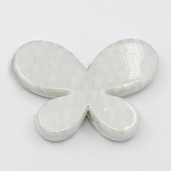 CCB пластиковые шарики, бабочка, платина, 17x12x4 мм, отверстие : 2 мм