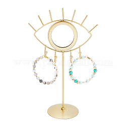 Nbeads железная настольная съемная подставка для украшений с косметическим зеркалом в форме глаза, серьги ожерелье браслет дисплей ювелирных изделий, для женщин-девушек, золотые, 7.7x16.5x24.5 см