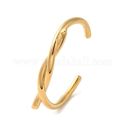 304 brazalete de alambre de acero inoxidable., nudo, real 18k chapado en oro, amplia: 5~10 mm, diámetro interior: 2-3/8 pulgada (5.9 cm)