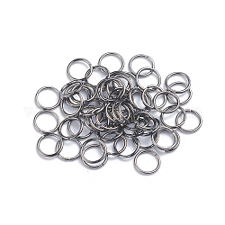 Eisen Spaltring Biegering Bindering, offene Ringe springen, runden Ring, Metallgrau, 6x0.9 mm, 19 Gauge, Innendurchmesser: 4.2 mm, ca. 100 Stk. / Beutel