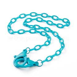 Персонализированные ожерелья-цепочки из абс-пластика, цепочки для сумочек, с пластиковыми застежками в виде клешней лобстера, темные бирюзовый, 22.24 дюйм (56.5 см)