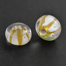 Handmade Lampwork Beads, Rondelle, Clear, about 12mm wide, 8~9mm long, hole: 2mm