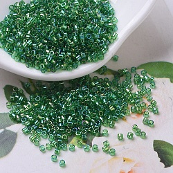 Miyuki Delica Perlen klein, Zylinderförmig, japanische Saatperlen, 15/0, (dbs0152) transparent grün ab, 1.1x1.3 mm, Bohrung: 0.7 mm, ca. 3500 Stk. / 10 g