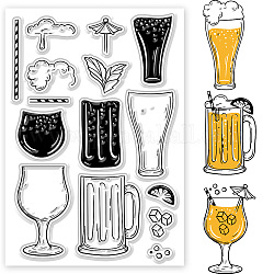 Custom PVC Plastic Clear Stamps, for DIY Scrapbooking, Photo Album Decorative, Cards Making, Bottle, 160x110x3mm